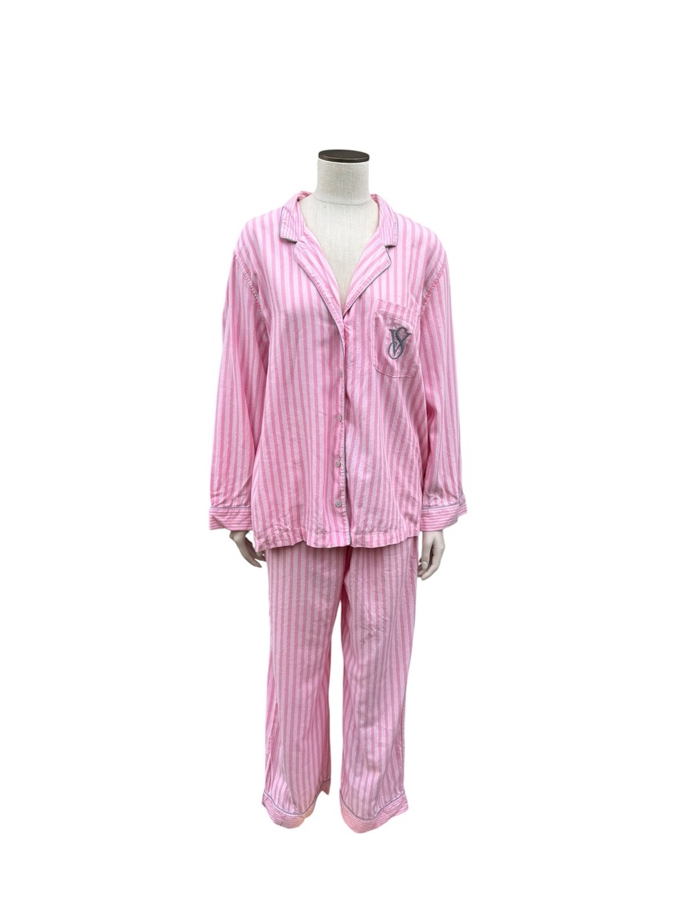 Victoria's Secret Pink Set Striped Sleep with Metallic Thread